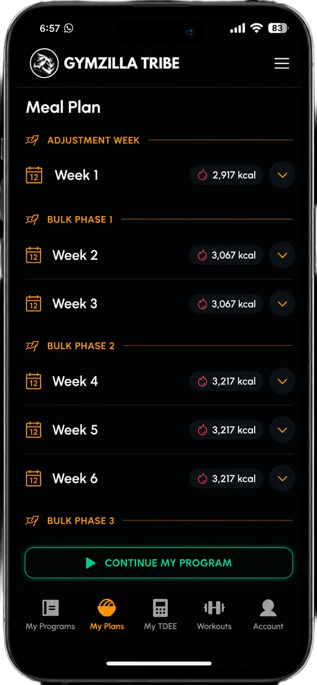 GymZilla nutrition plan preview 1