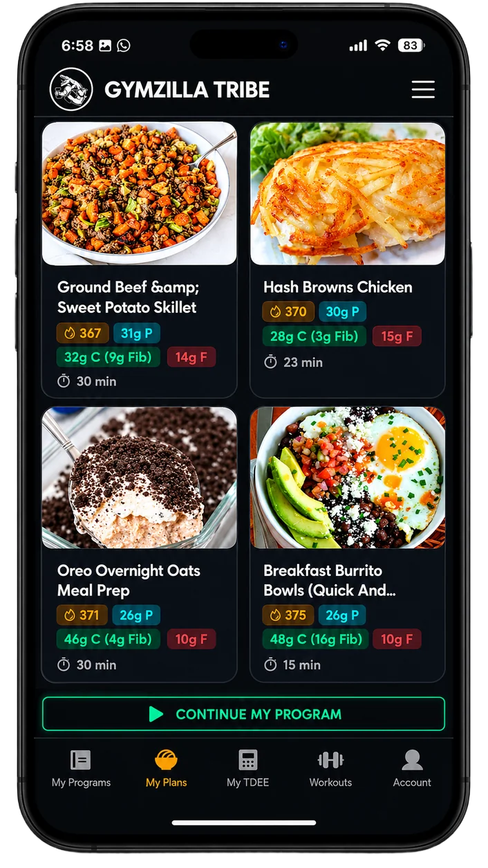 GymZilla nutrition plan preview 2