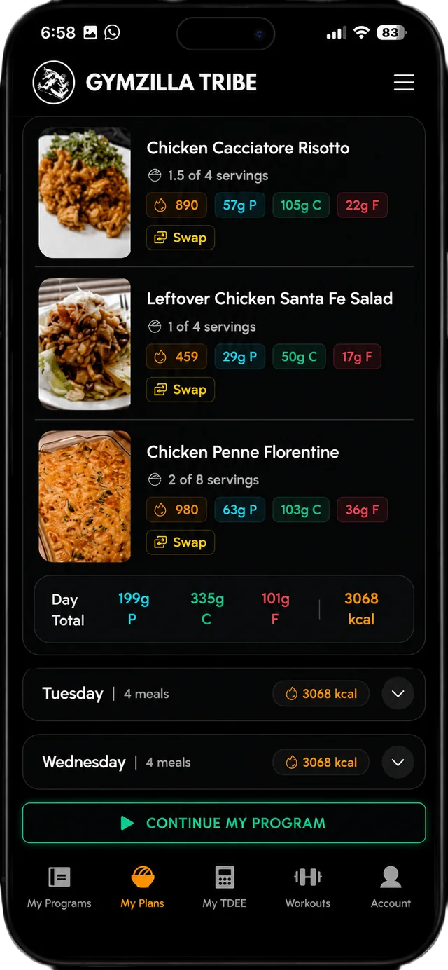 GymZilla nutrition plan preview 3
