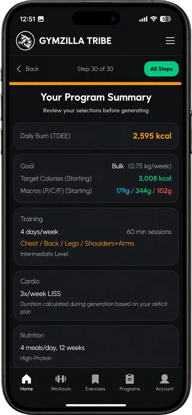 GymZilla Wizard step 9